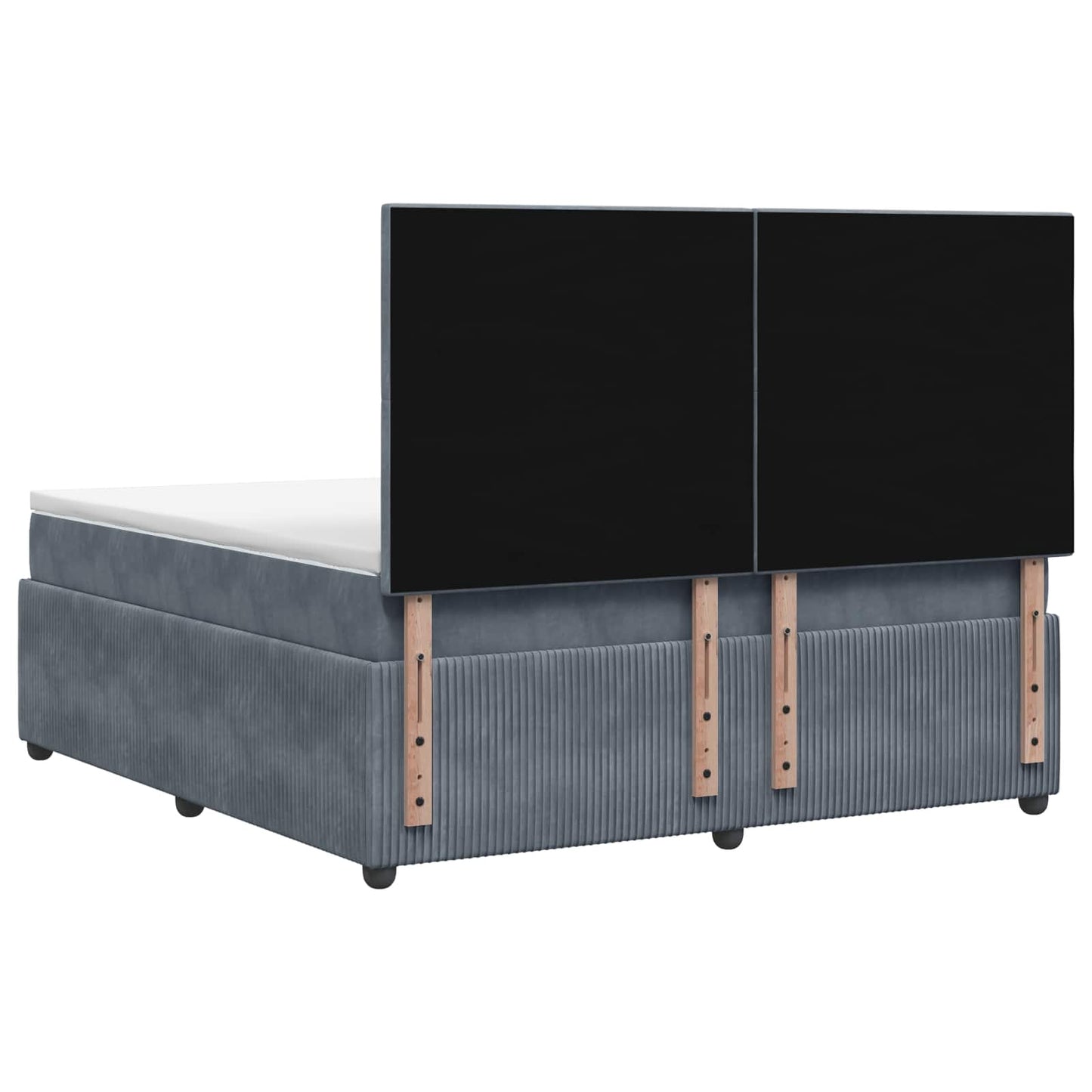 LED Boxspring Bed met Matras Donkergrijs 140 x 200 cm Fluweel