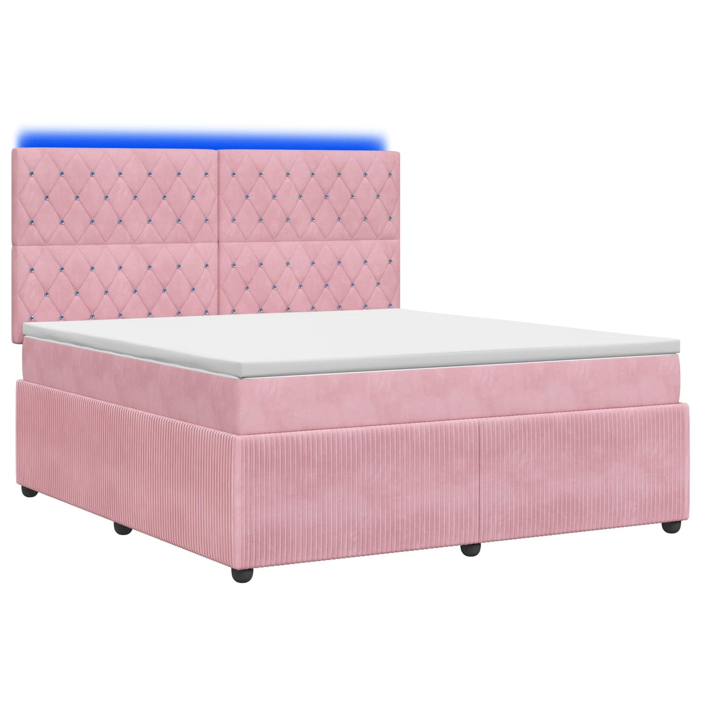 LED Boxspring Bed met Matras Roze 140 x 200 cm Fluweel