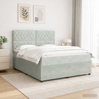 Boxspring bed 180x200 cm lichtgrijs met matras en LED