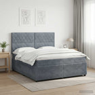 Boxspring bed 180x200 cm donkergrijs met LED