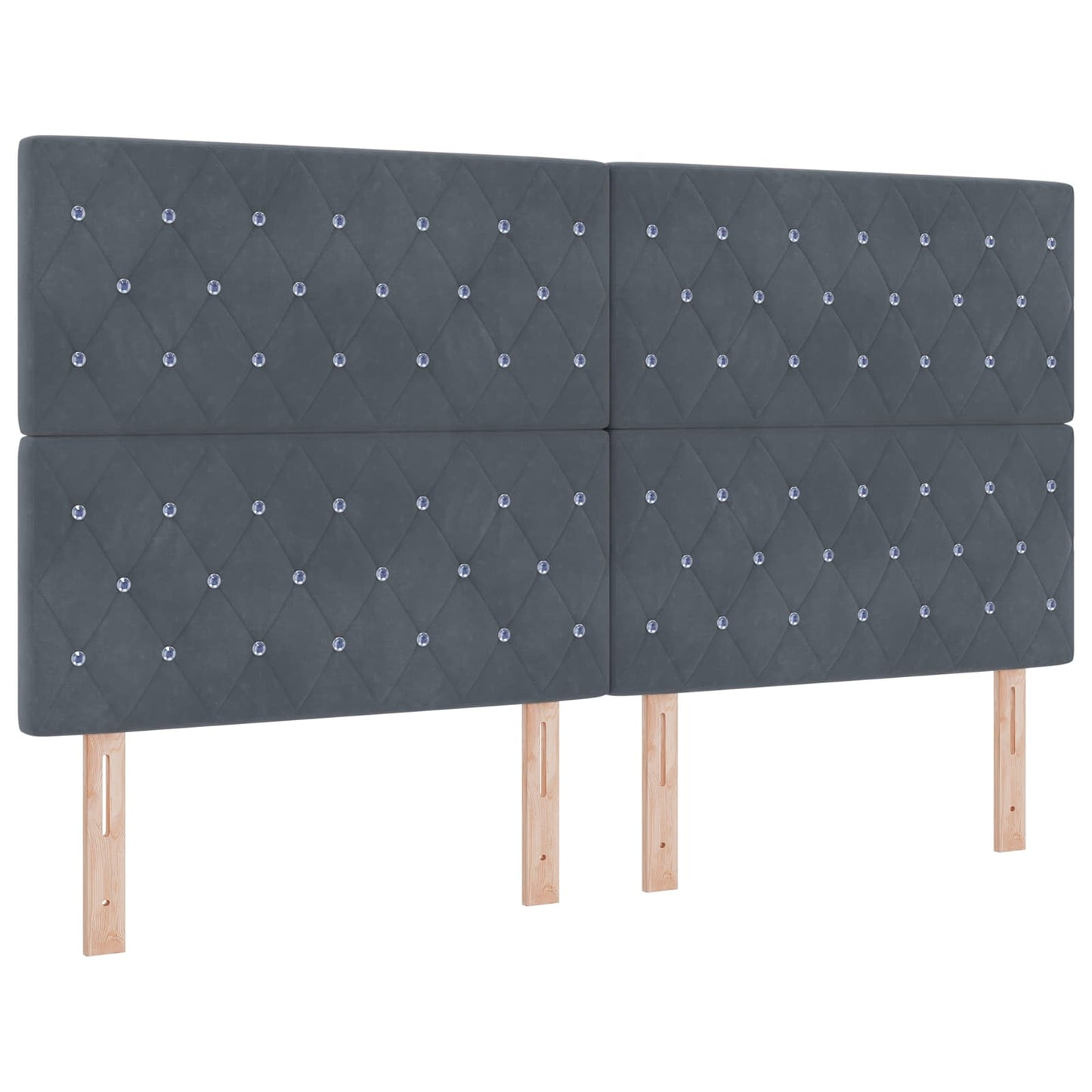 LED Boxspring Bed met Matras Donkergrijs 180 x 200 cm Fluweel