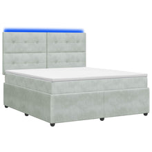 LED Boxspring Bed met Matras Lichtgrijs 180 x 200 cm Fluweel