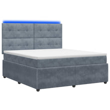 LED Boxspring Bed met Matras Donkergrijs 180 x 200 cm Fluweel