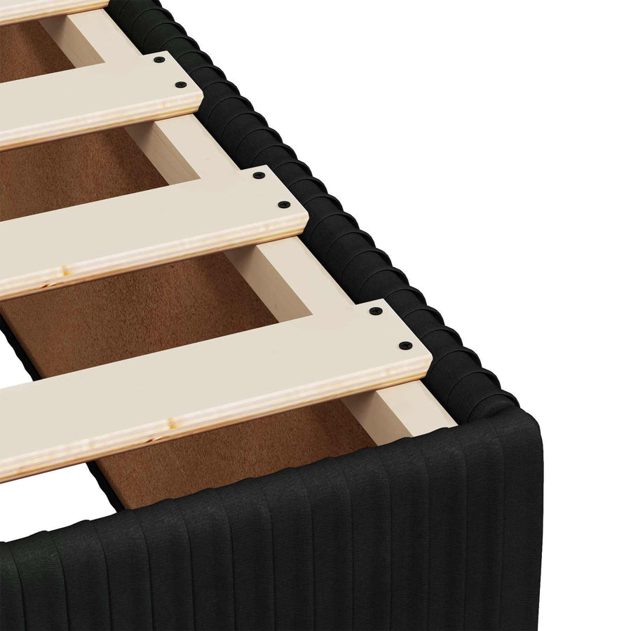 LED Boxspring Bed met Matras Zwart 180 x 200 cm Fluweel