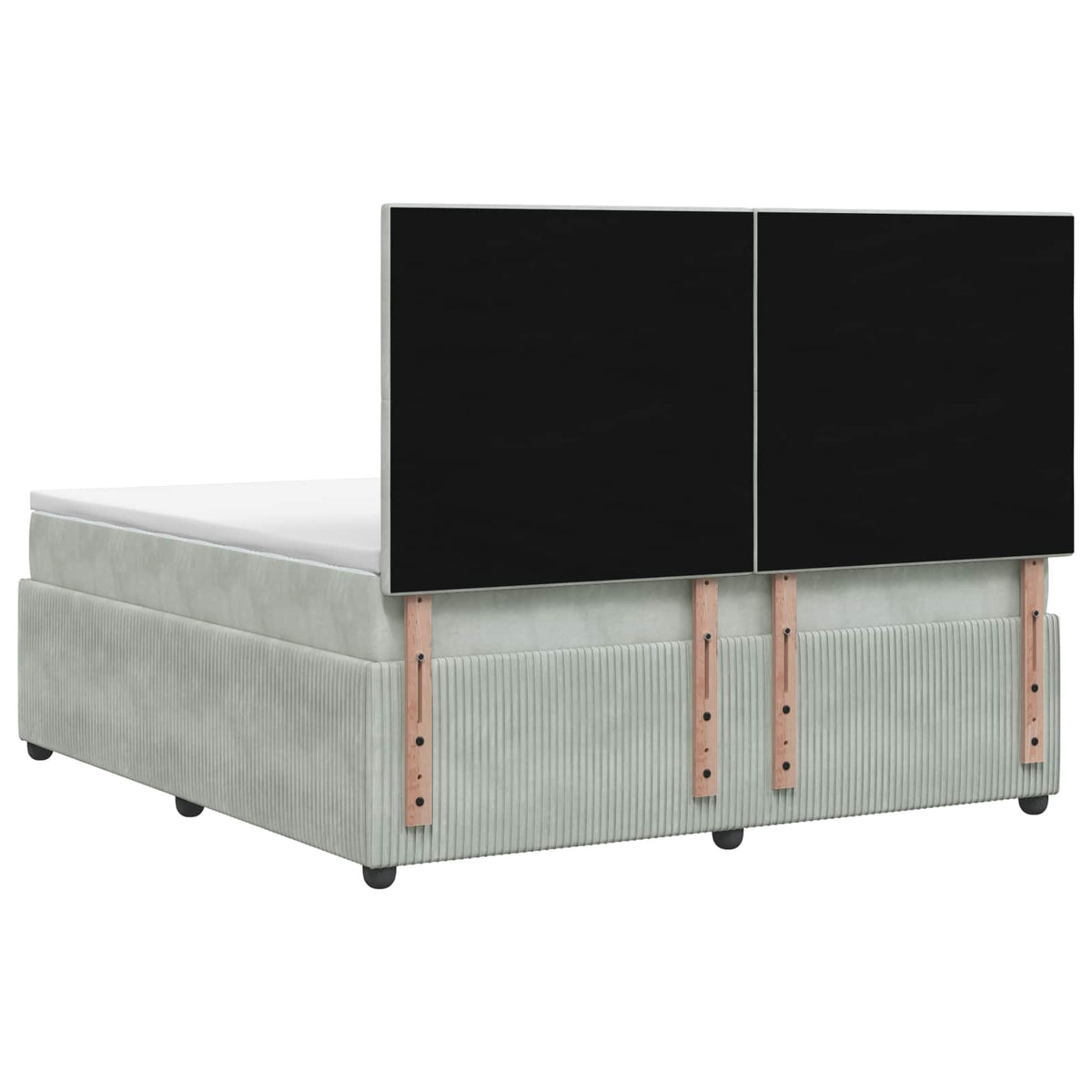LED Boxspring Bed met Matras Lichtgrijs 180 x 200 cm Fluweel