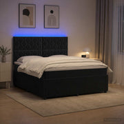 Boxspring bed met matras 180x200 cm zwart fluweel