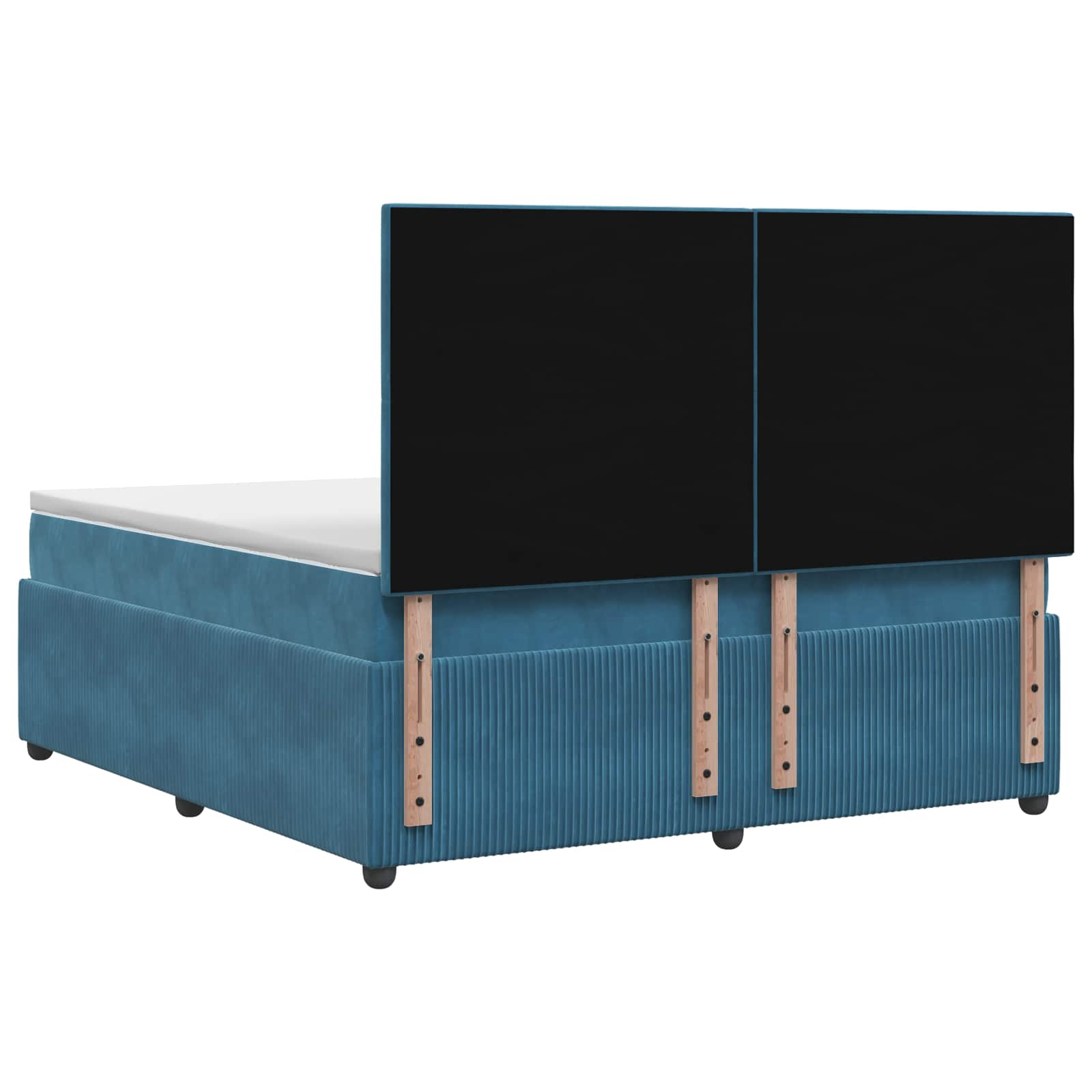 LED Boxspring Bed met Matras Blauw 180 x 200 cm Fluweel