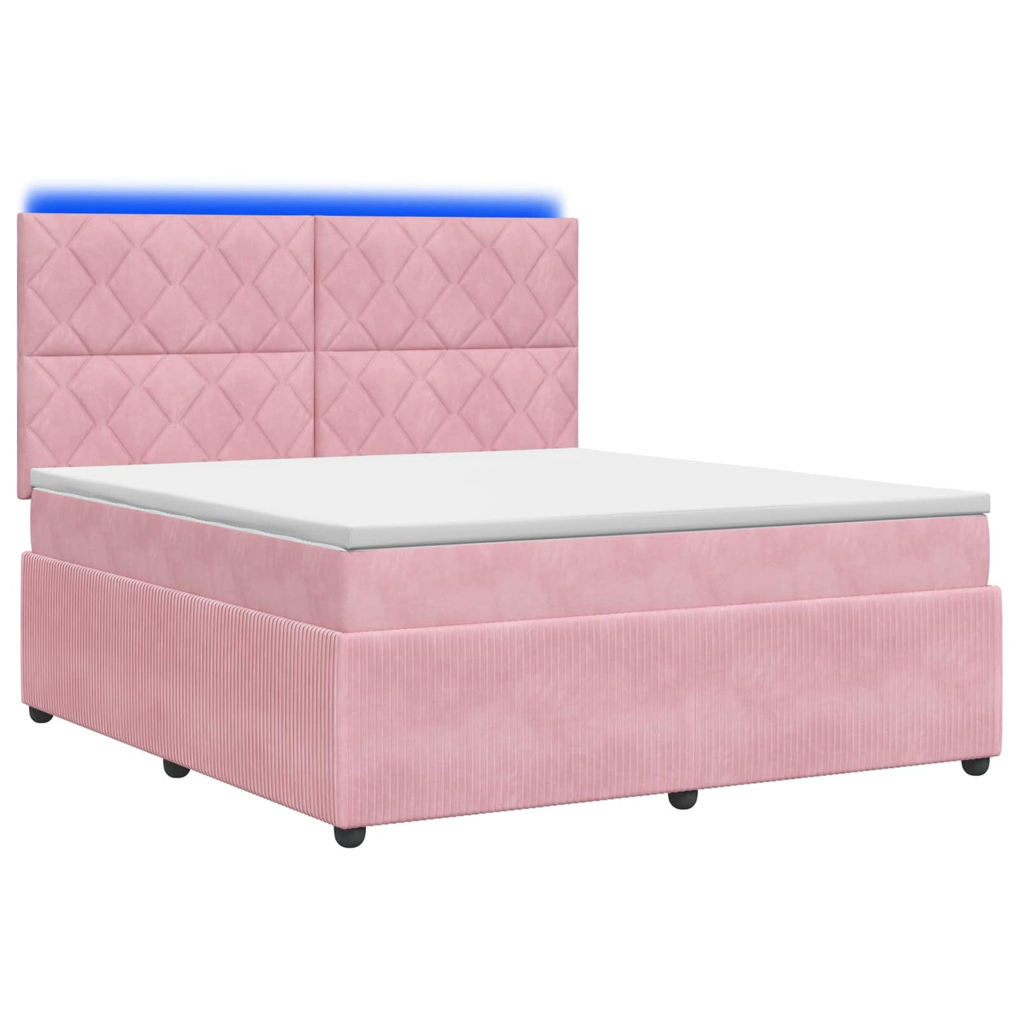 LED Boxspring Bed met Matras Roze 180 x 200 cm Fluweel