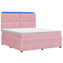 LED Boxspring Bed met Matras Roze 180 x 200 cm Fluweel