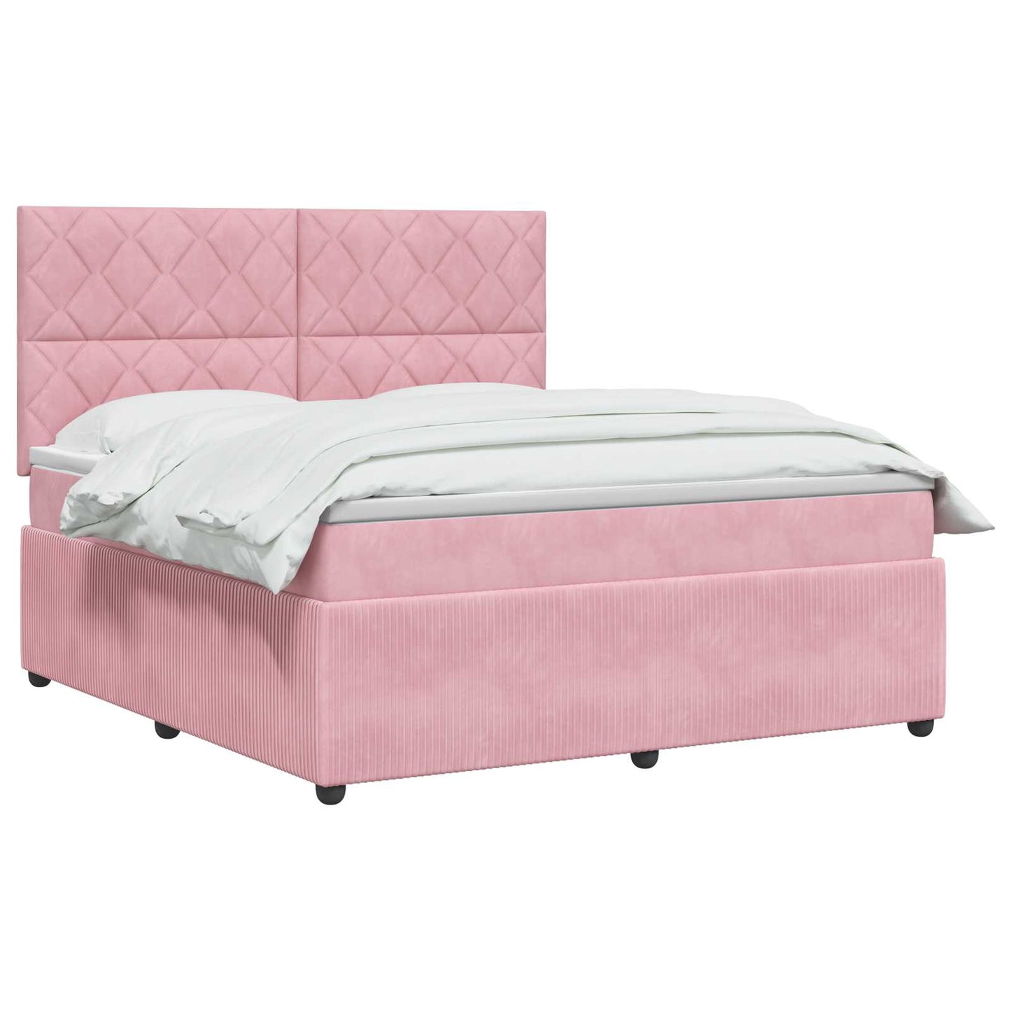 LED Boxspring Bed met Matras Roze 180 x 200 cm Fluweel