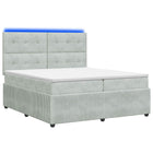 Boxspring bed met matras 200x200 cm lichtgrijs fluweel