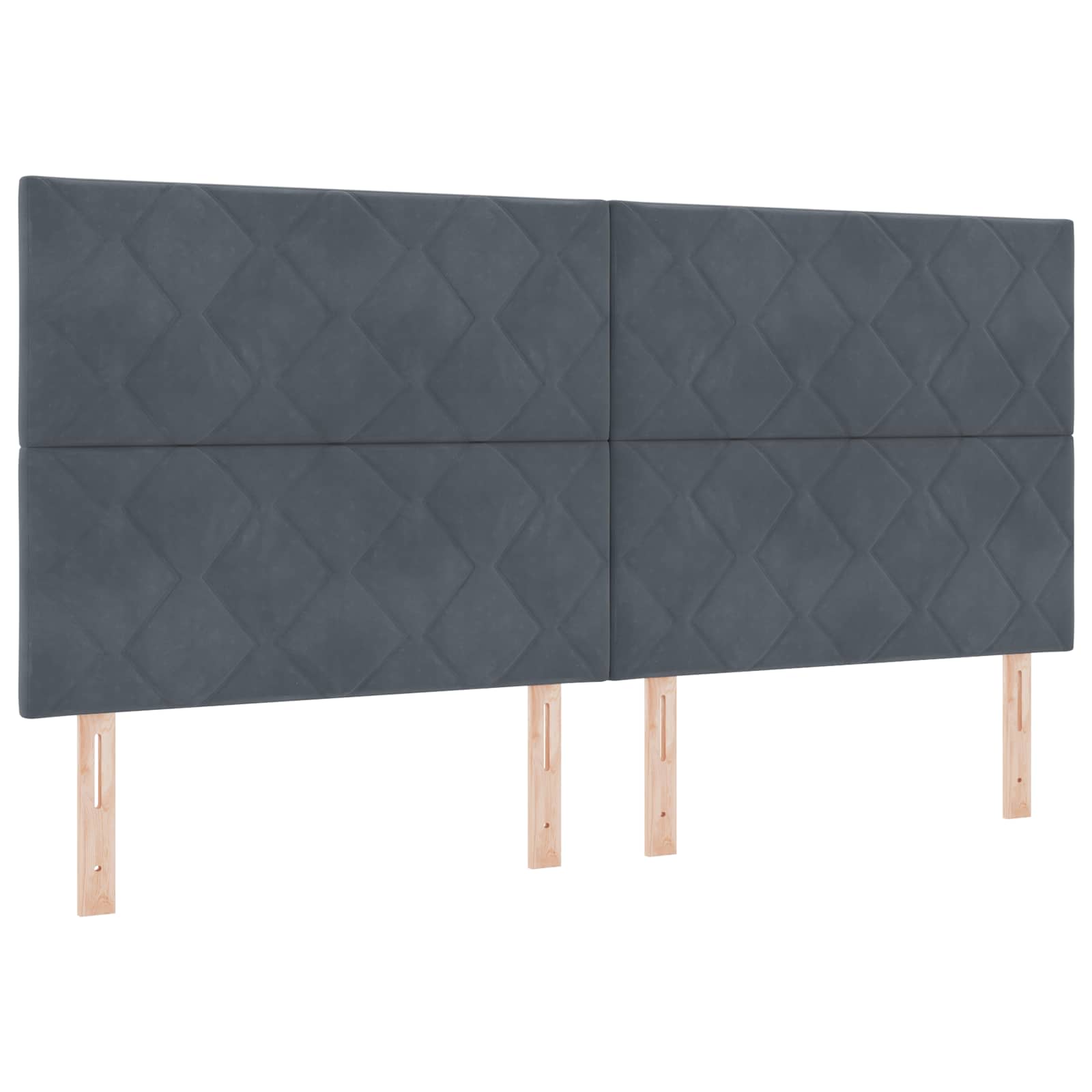 LED Boxspring Bed met Matras Donkergrijs 200 x 200 cm Fluweel