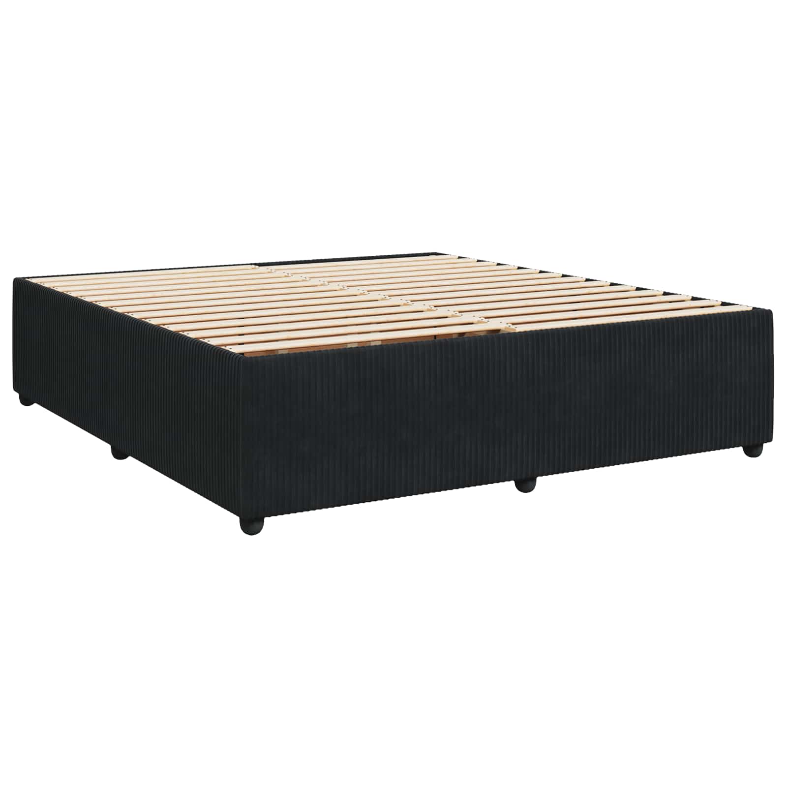 LED Boxspring Bed met Matras Zwart 200 x 200 cm Fluweel