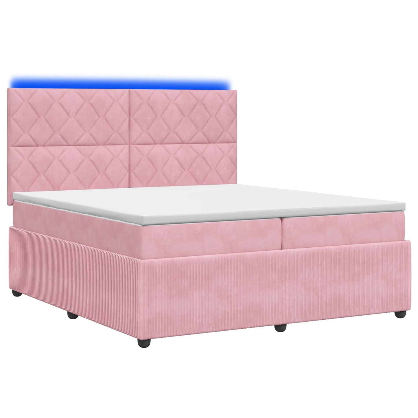 LED Boxspring Bed met Matras Roze 200 x 200 cm Fluweel