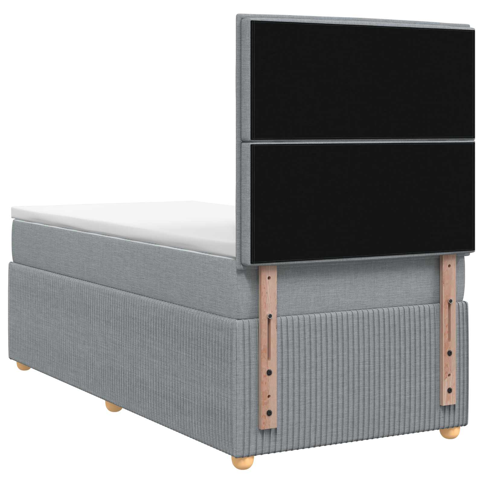 LED Boxspring Bed met Matras Lichtgrijs 90 x 190 cm Stof