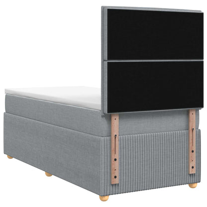 LED Boxspring Bed met Matras Lichtgrijs 90 x 190 cm Stof