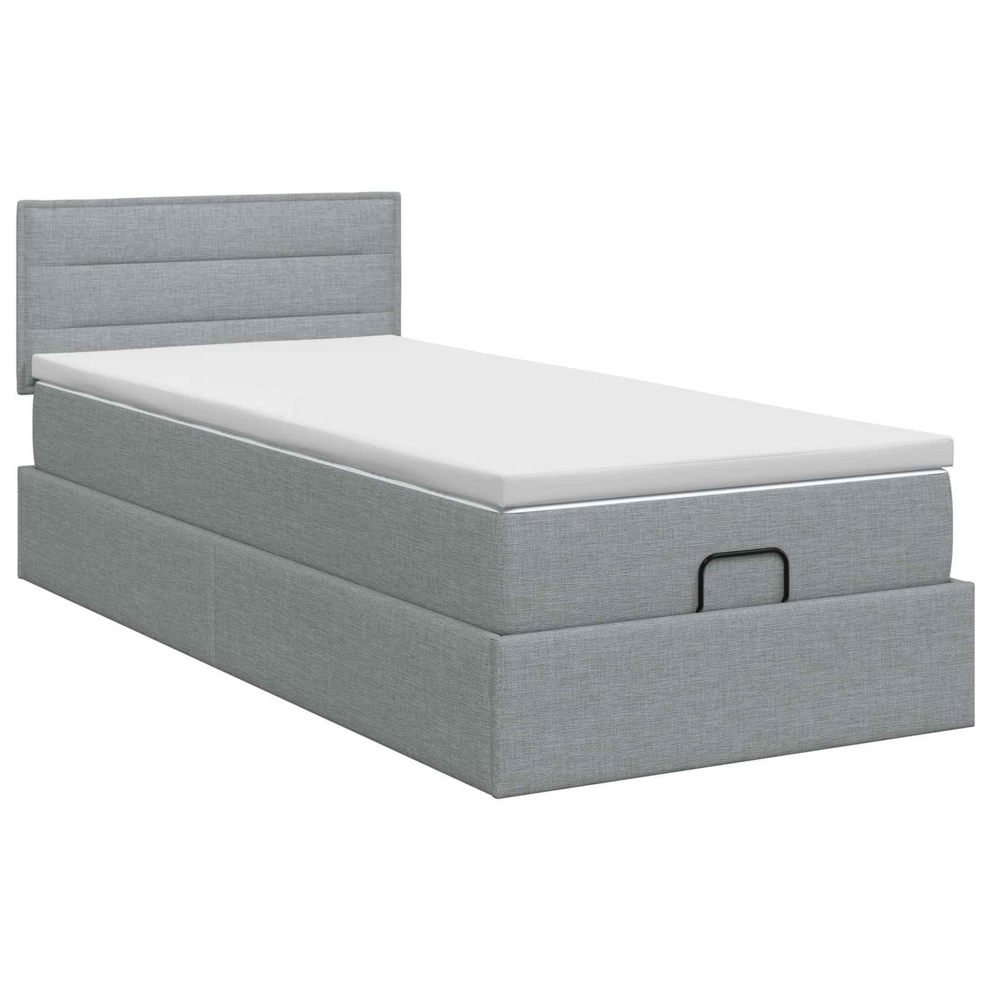 Ottoman bed met matras Lichtgrijs 80 x 200 cm Stof