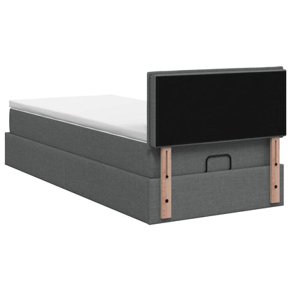Ottoman bed met matras Donkergrijs 90 x 190 cm Stof