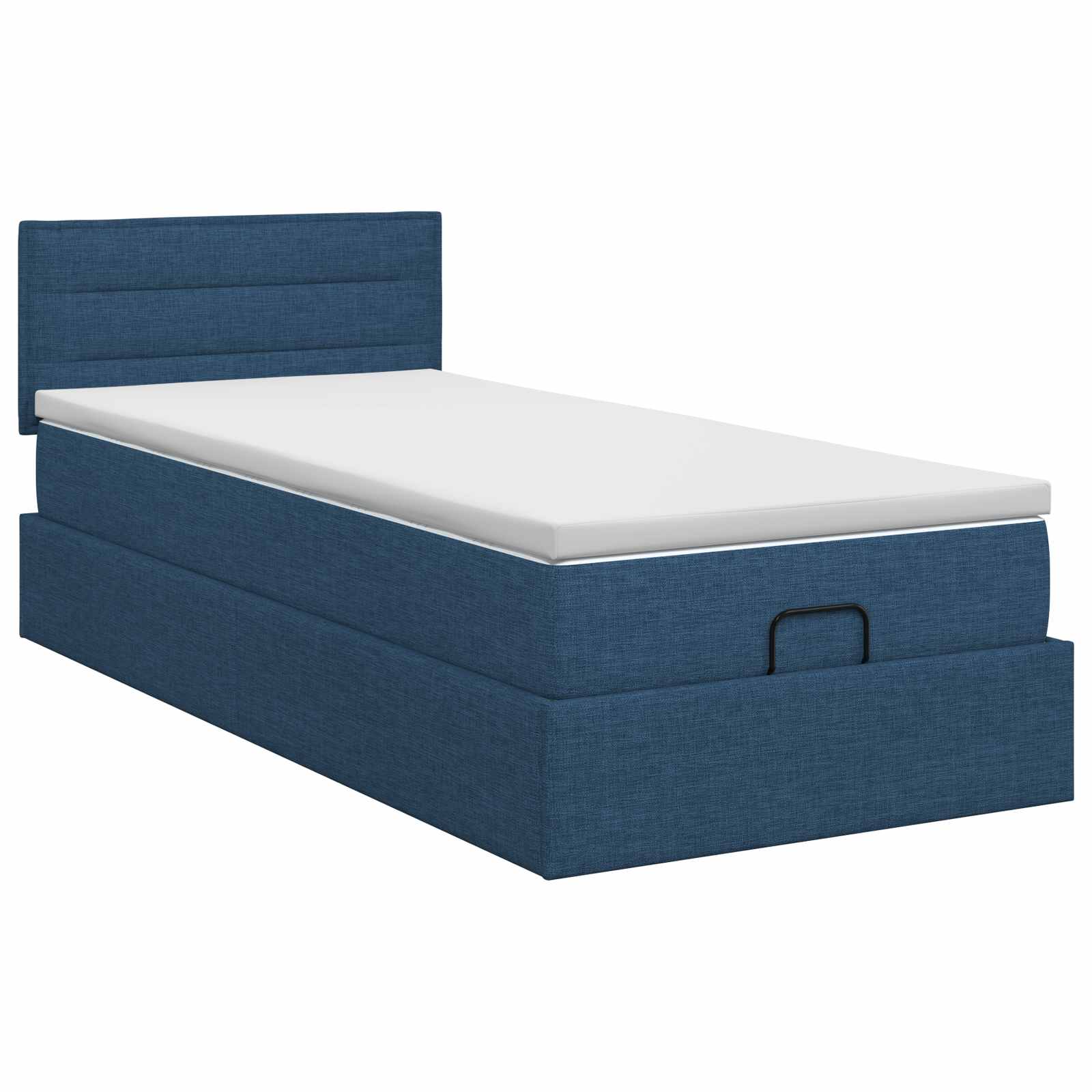Ottoman bed met matras met hoofdeinde Blauw 100 x 200 cm Stof