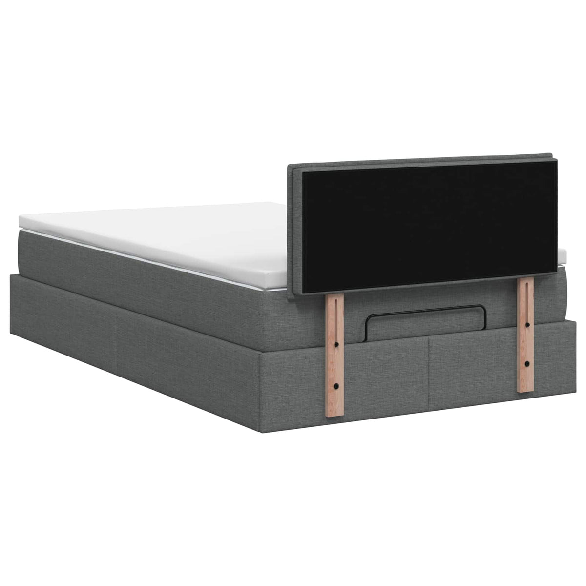 Ottoman bed met matras Donkergrijs 120 x 190 cm Stof