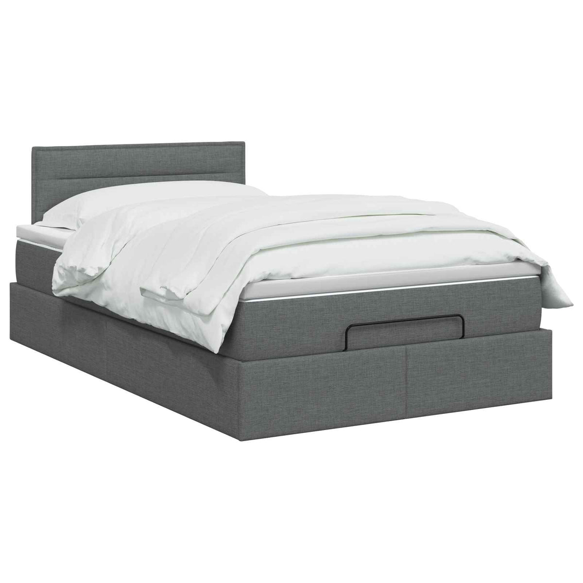 Ottoman bed met matras Donkergrijs 120 x 190 cm Stof