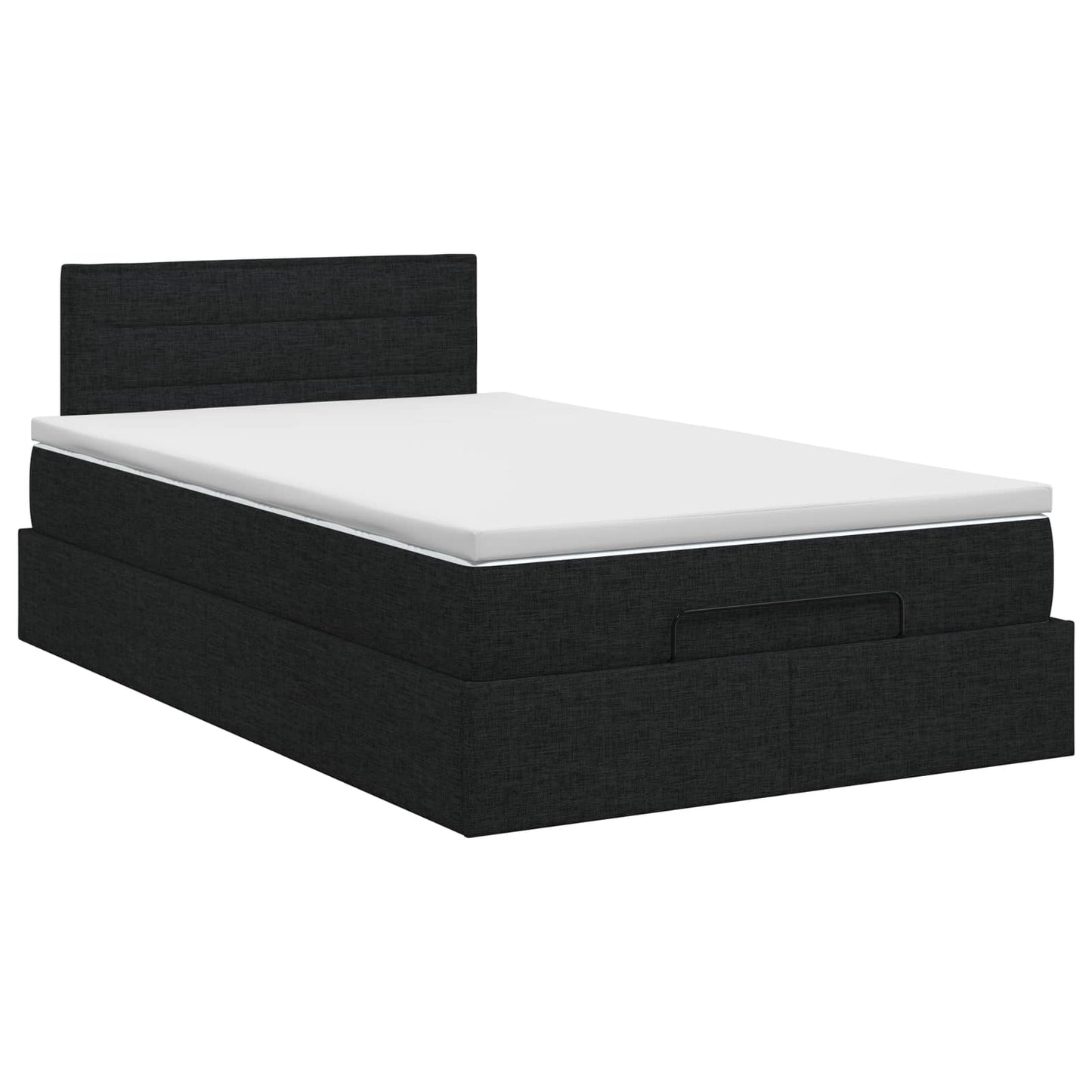 Ottoman bed met matras met hoofdeinde Zwart 120 x 190 cm Stof