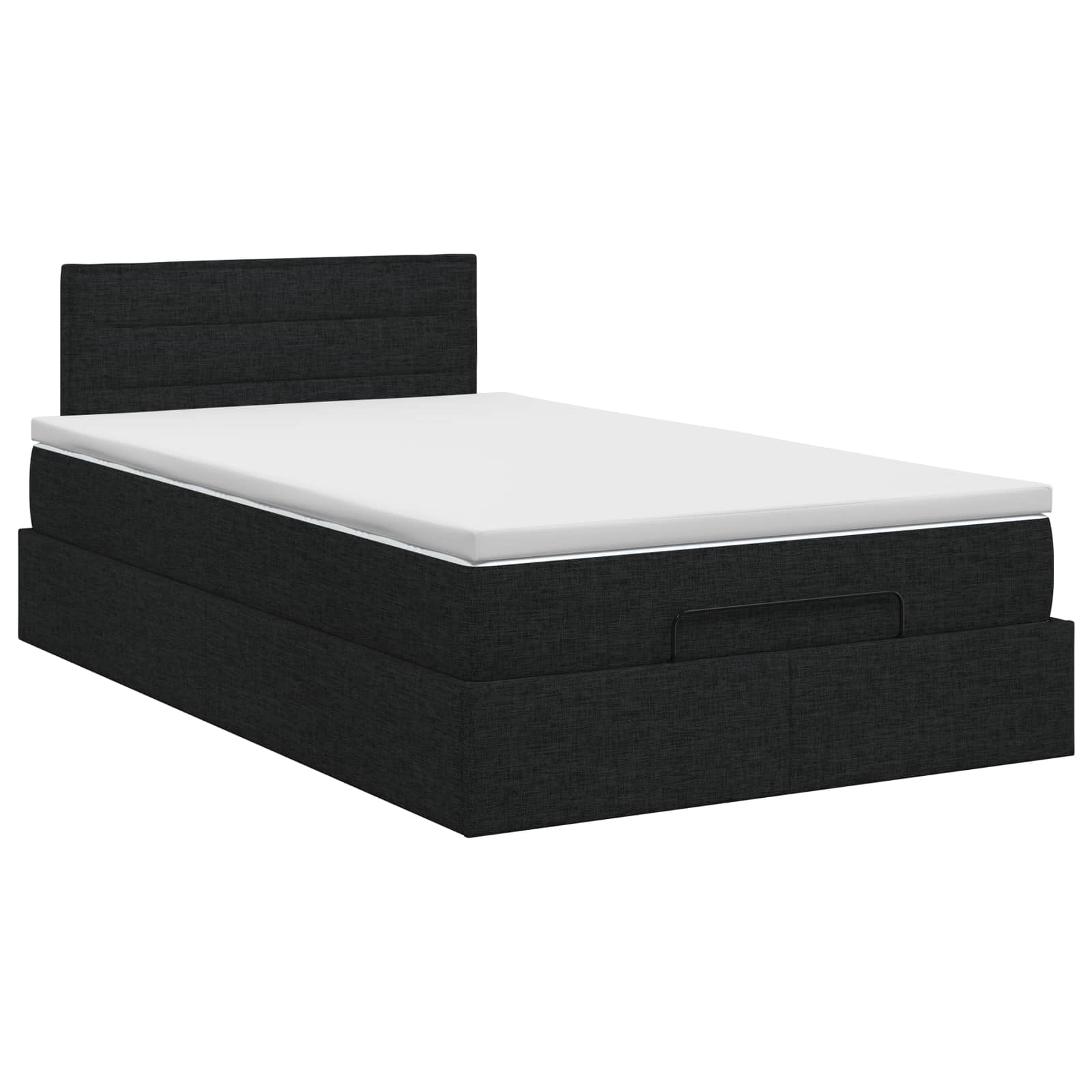 Ottoman bed met matras met hoofdeinde Zwart 120 x 190 cm Stof