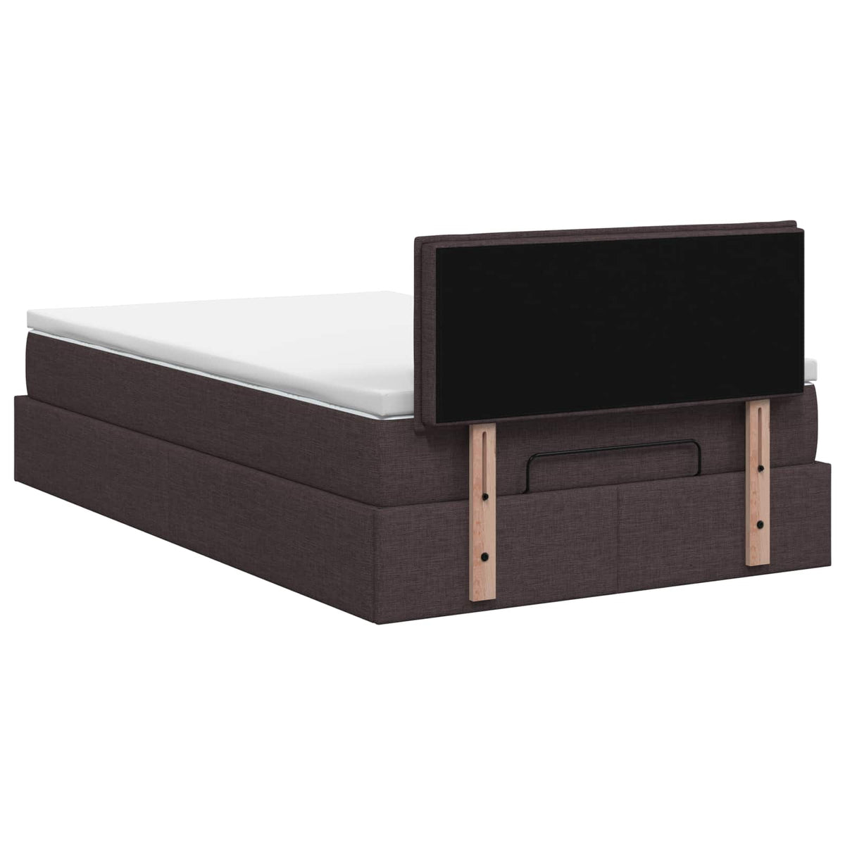 Ottoman bed met matras Donkerbruin 120 x 190 cm Stof