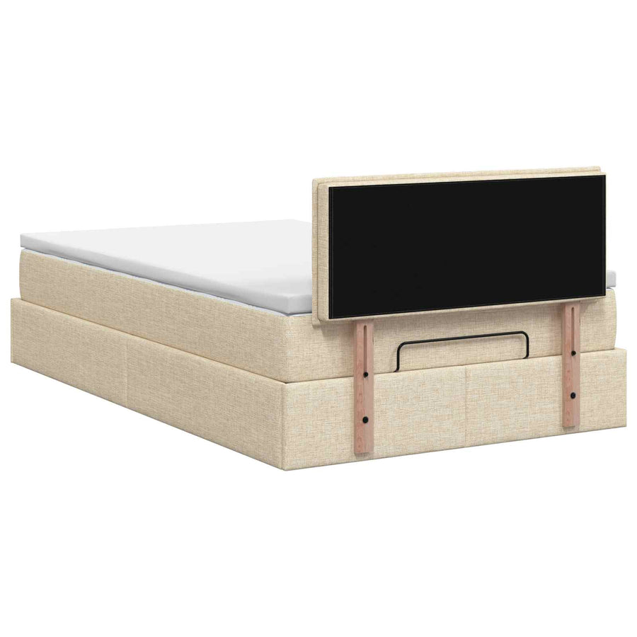 Ottoman bed met matras Crèmekleurig 120 x 190 cm Stof