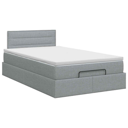 Ottoman bed met matras Lichtgrijs 120 x 200 cm Stof