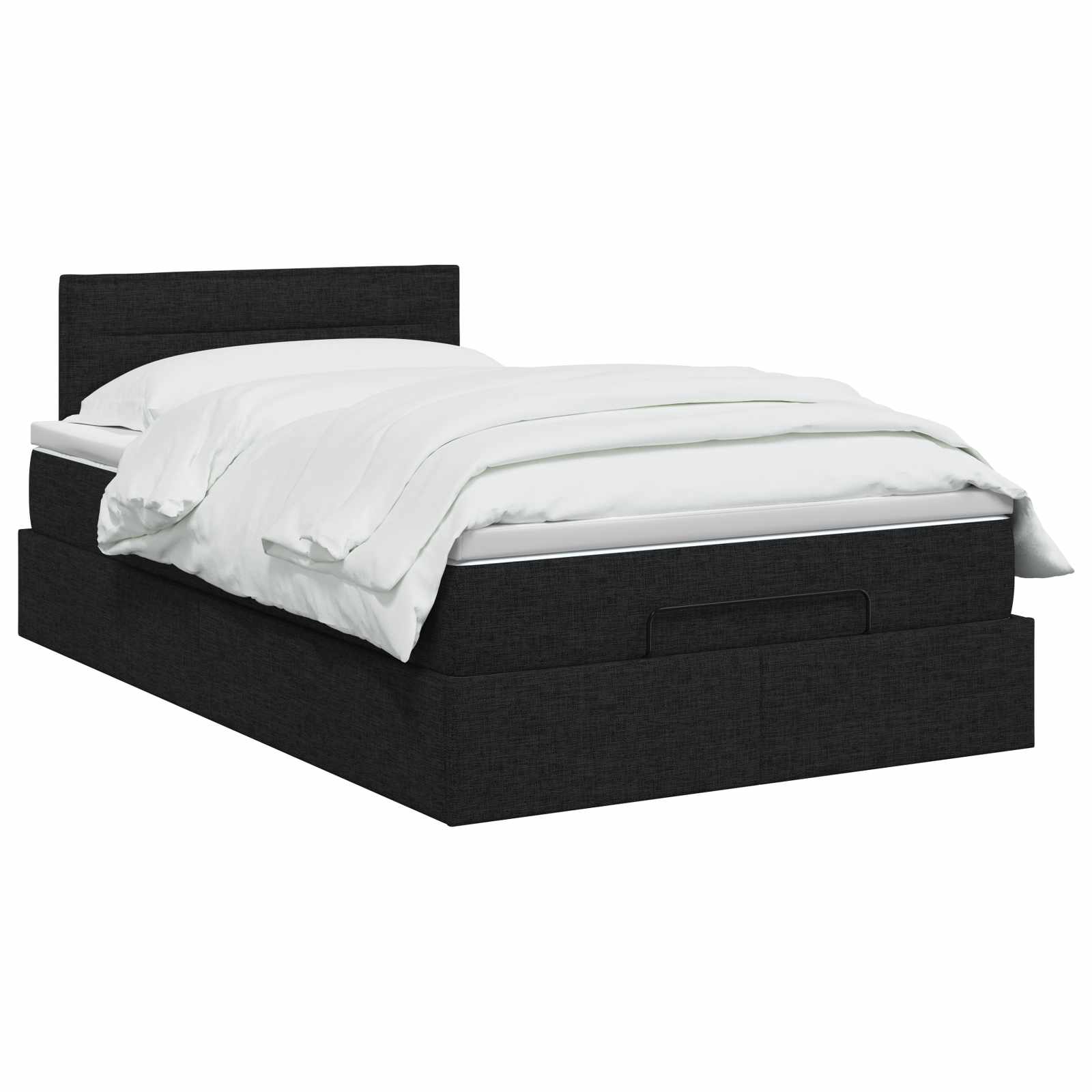 Ottoman bed met matras met hoofdeinde Zwart 120 x 200 cm Stof