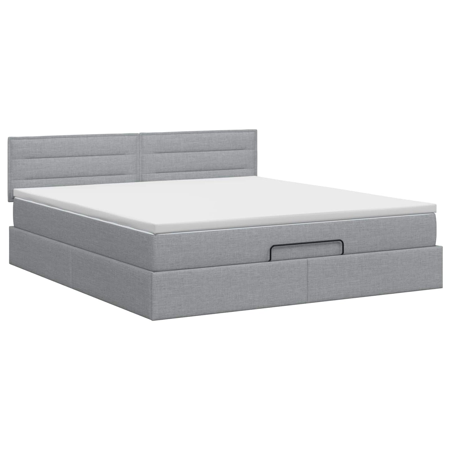 Ottoman bed met matras Lichtgrijs 140 x 200 cm Stof