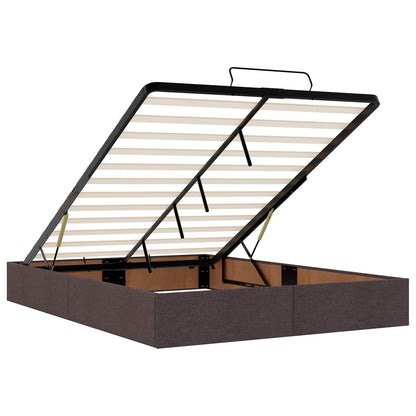 Ottoman bed met matras Donkerbruin 140 x 200 cm Stof