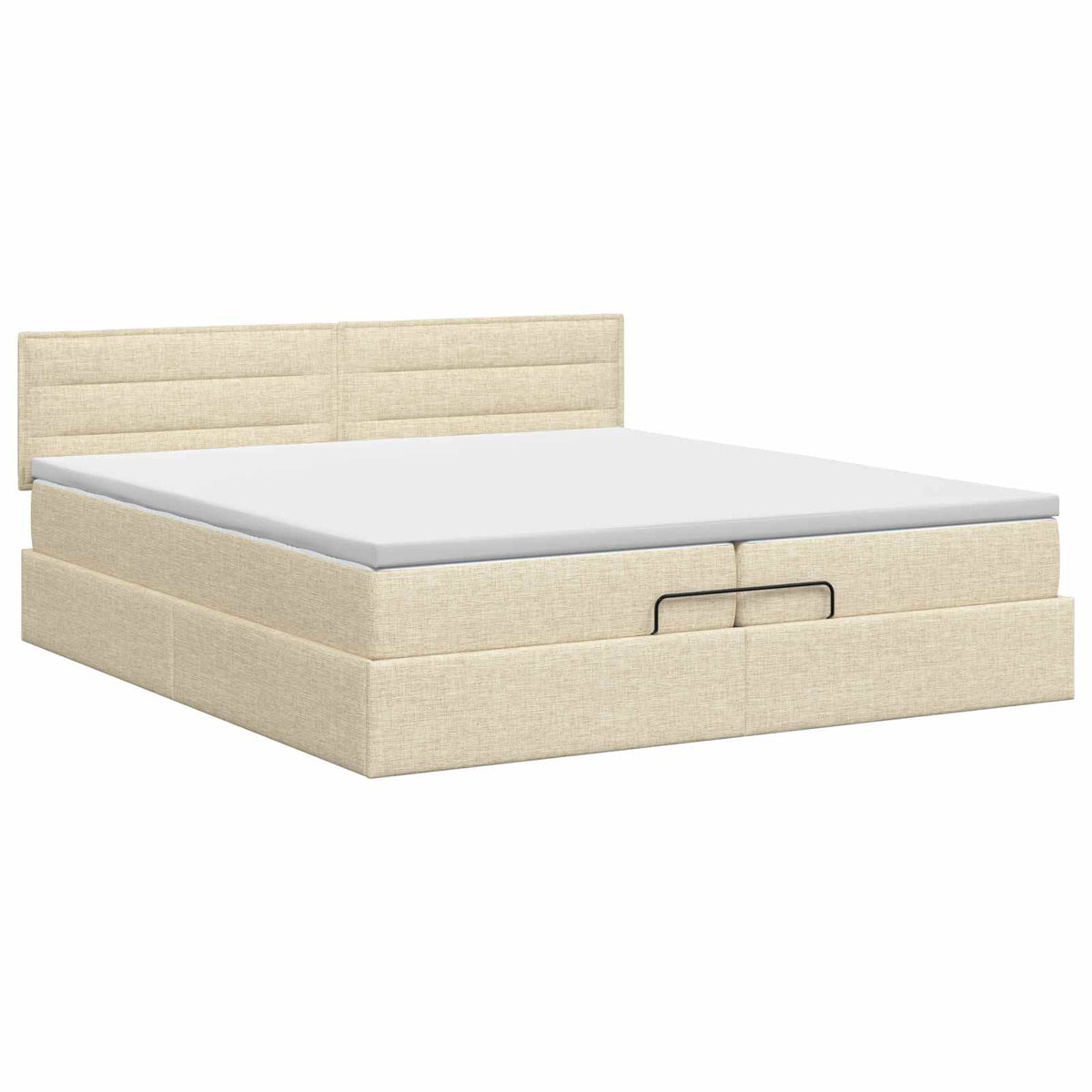 Ottoman bed met matras Crèmekleurig 200 x 200 cm Stof