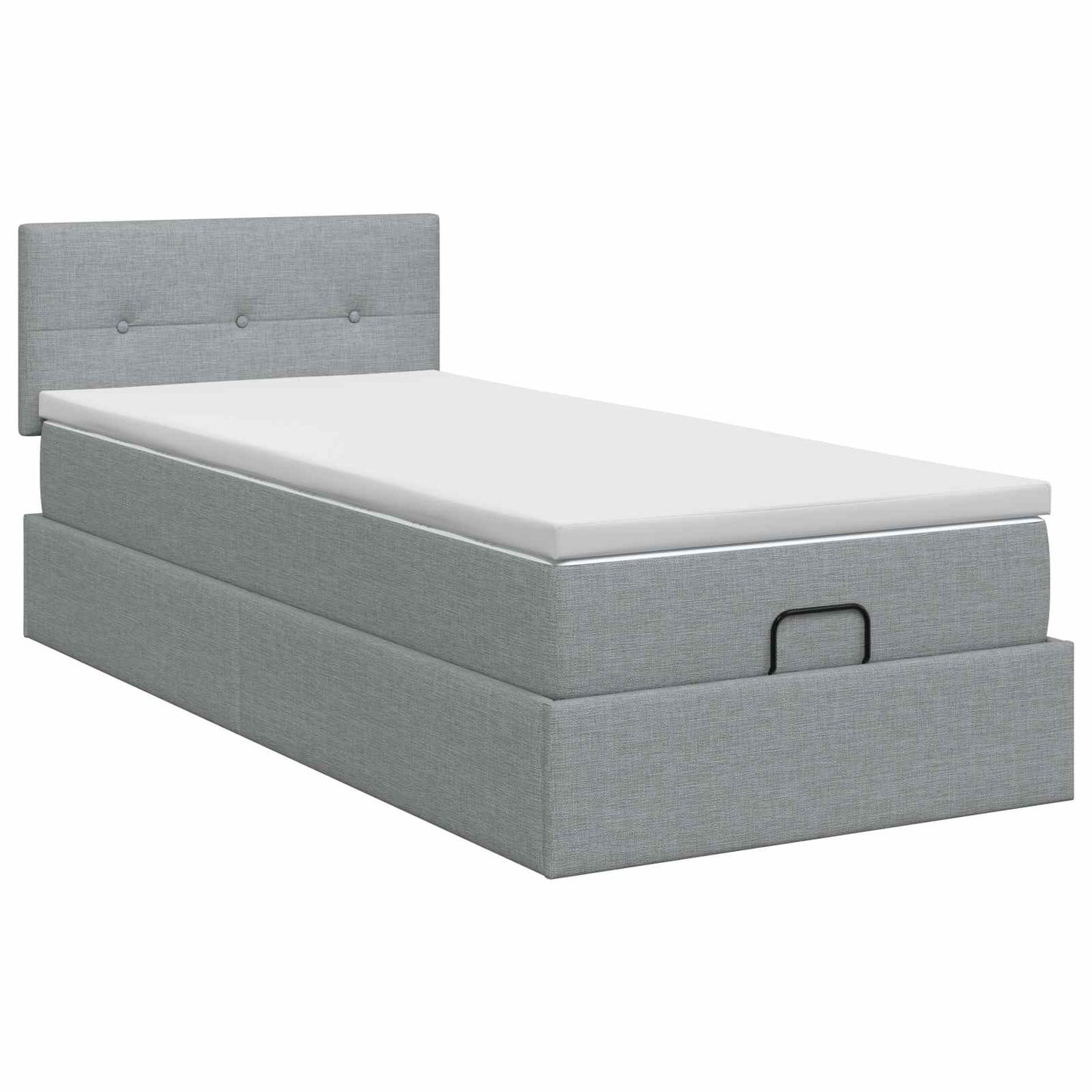 Ottoman bed met matras Lichtgrijs 80 x 200 cm Stof