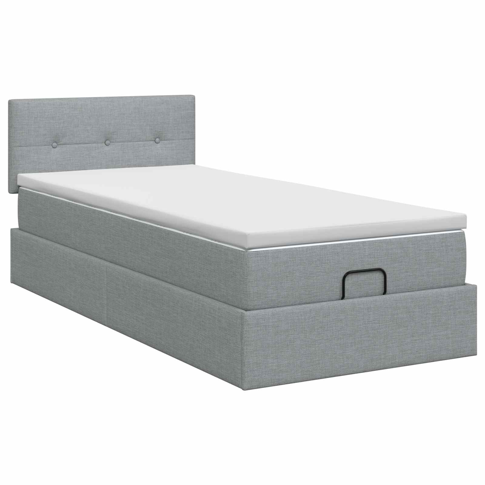Ottoman bed met matras Lichtgrijs 80 x 200 cm Stof
