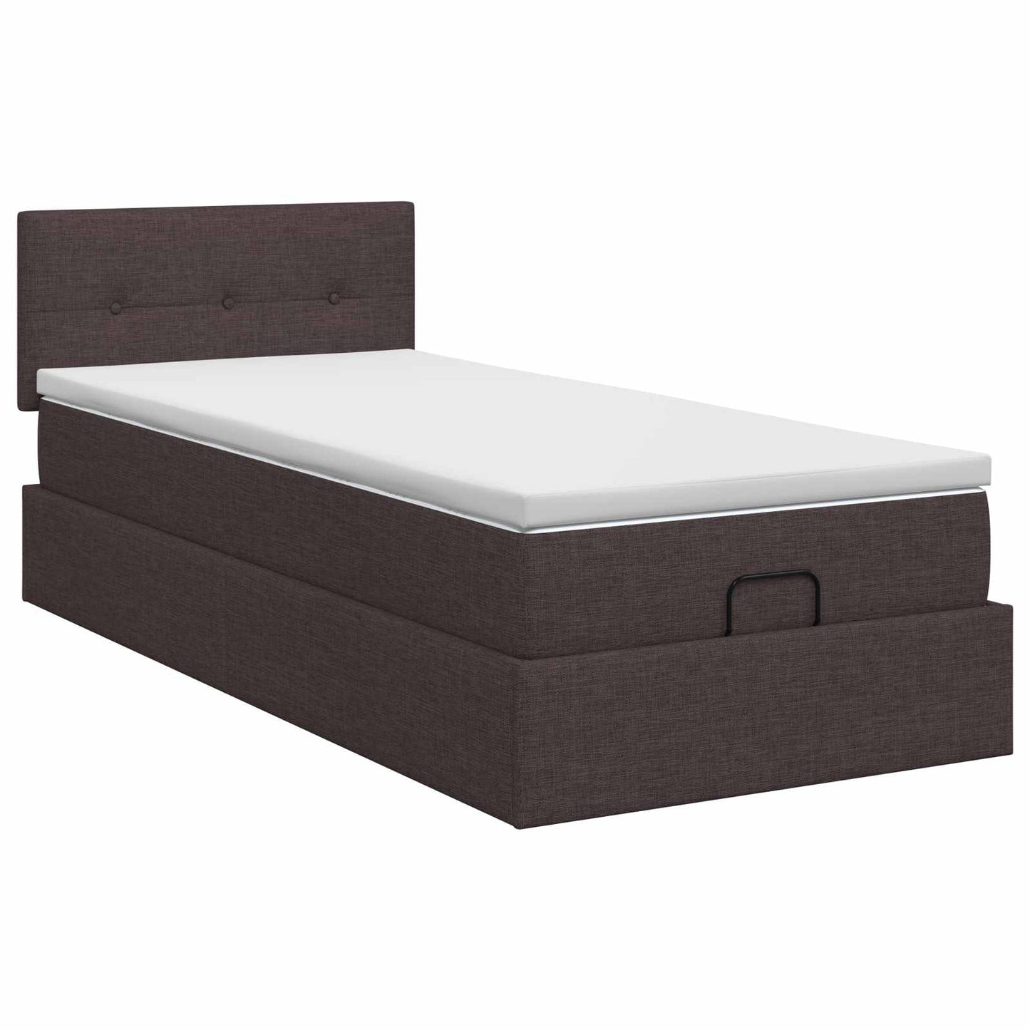 Ottoman bed met matras Donkerbruin 80 x 200 cm Stof