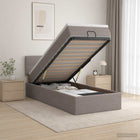 Ottoman bed met matras 100x200 cm taupe