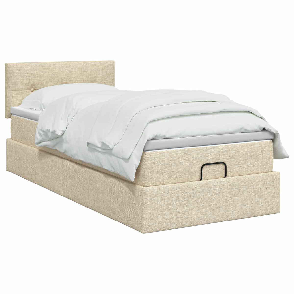 Ottoman bed met matras Crèmekleurig 80 x 200 cm Stof