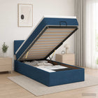 Ottoman bed blauw 80x200 cm met matras LED