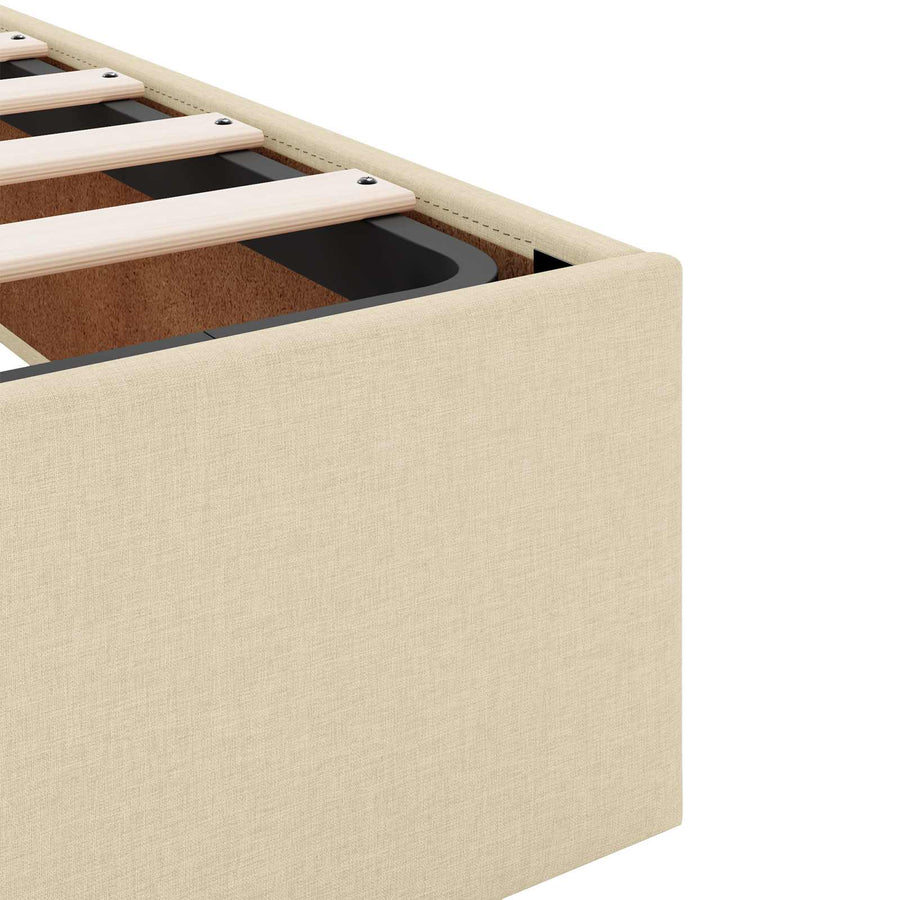 Ottoman bed met matras Crèmekleurig 90 x 190 cm Stof