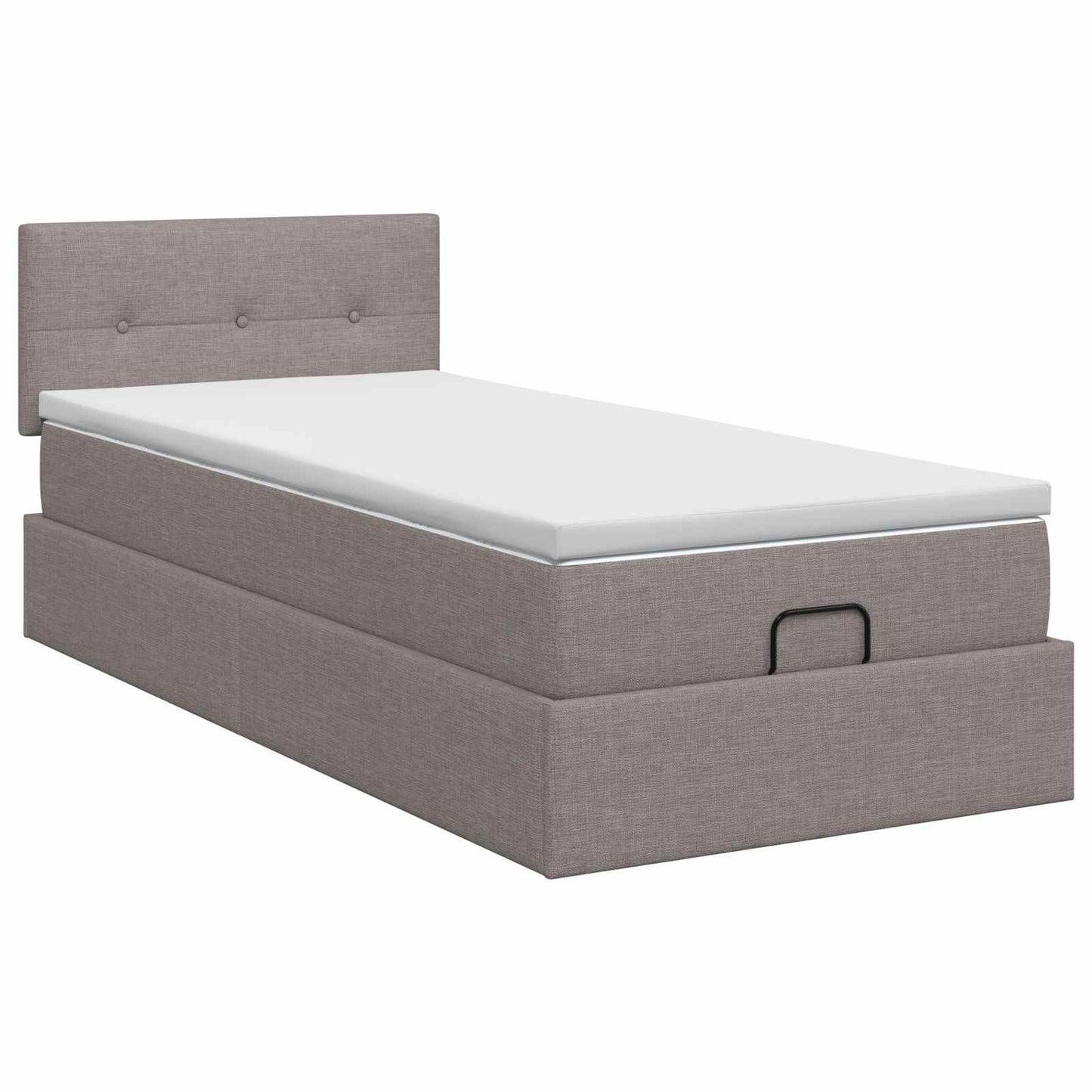 Ottoman bed met matras met hoofdeinde Taupe 90 x 200 cm Stof