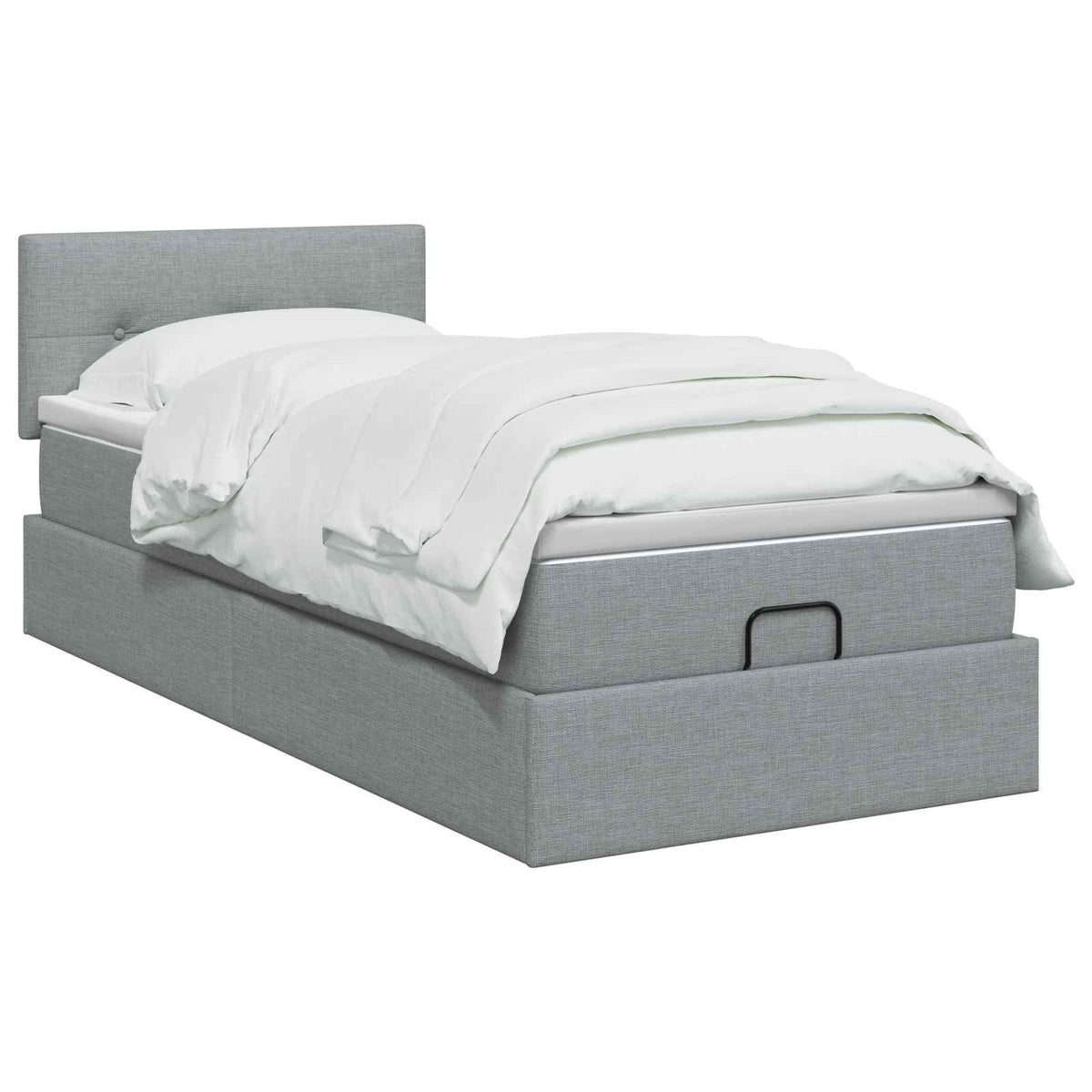 Ottoman bed met matras Lichtgrijs 100 x 200 cm Stof