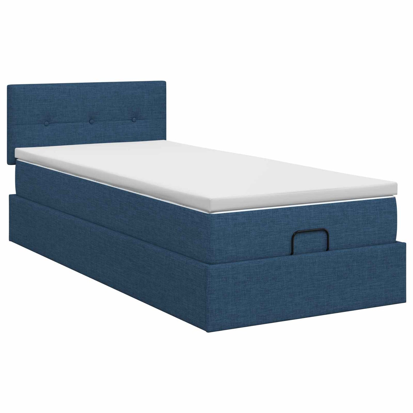Ottoman bed met matras met hoofdeinde Blauw 100 x 200 cm Stof