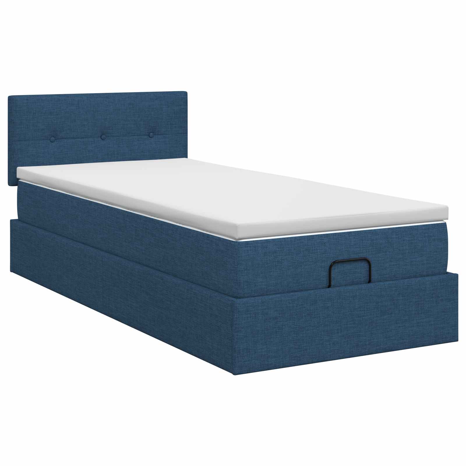 Ottoman bed met matras met hoofdeinde Blauw 100 x 200 cm Stof