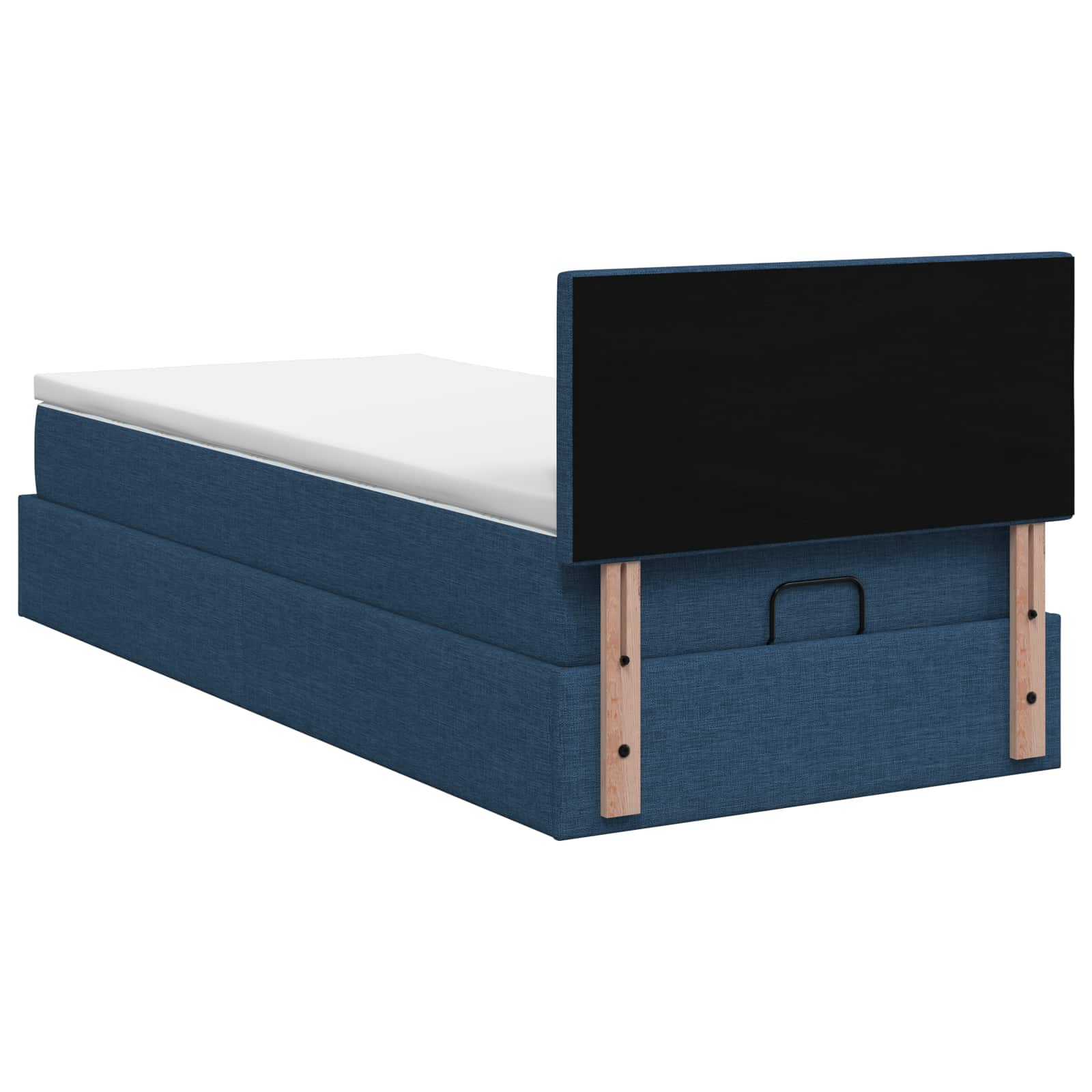 Ottoman bed met matras met hoofdeinde Blauw 100 x 200 cm Stof