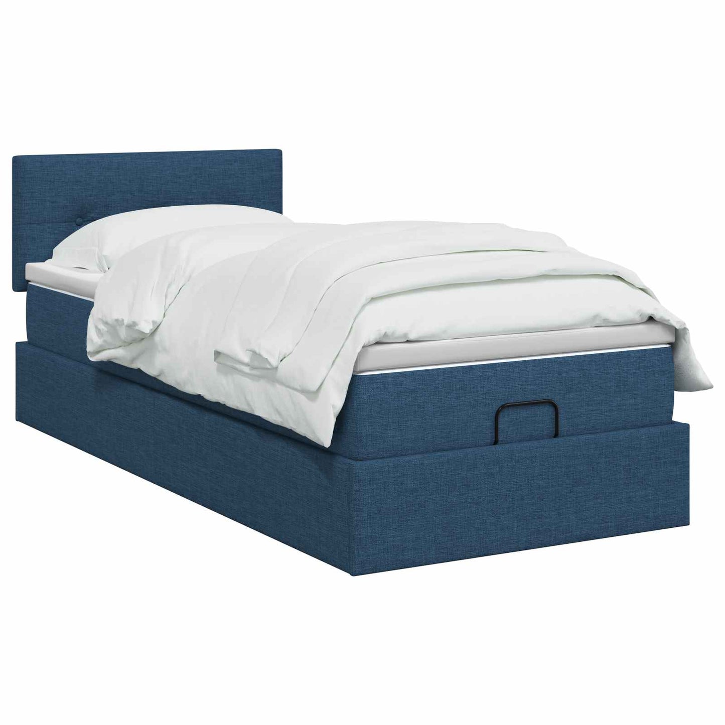 Ottoman bed met matras met hoofdeinde Blauw 100 x 200 cm Stof