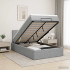 Ottoman bed 120x190 cm lichtgrijs met matras