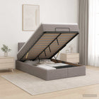 Ottoman bed 120x200 cm taupe met matras led