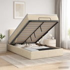 Ottoman bed met matras Crèmekleurig 120 x 190 cm Stof